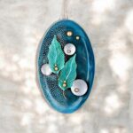 Oval Shape Leafy Metal Wall Art