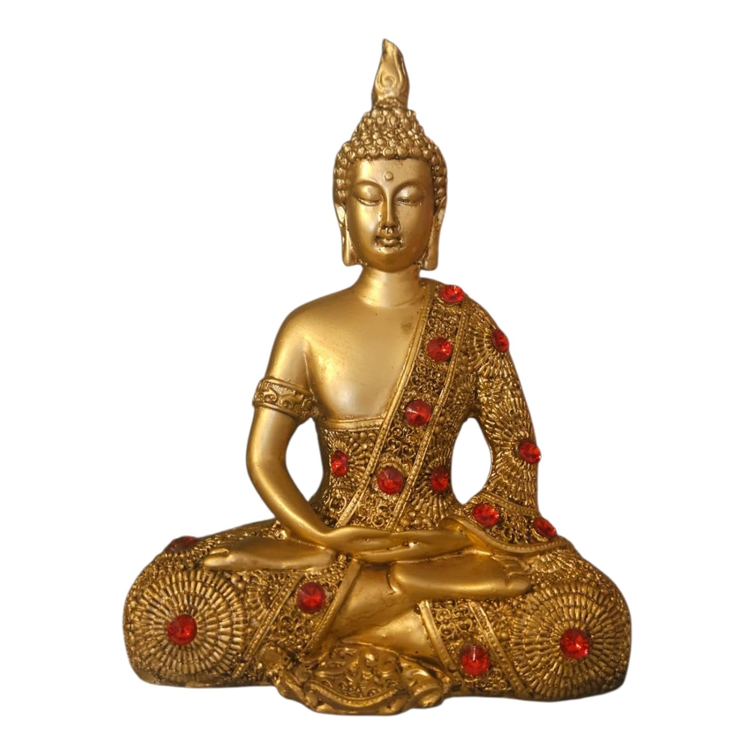 615ZLIN+aOL._SL1500_ Beautiful Sitting Buddha Idol Statue for Home & Garden Living Room | Healing Spirit Blessing Buddha Statue |Meditating Buddha Statue | Samadhi Buddha Idol-7.5 INCHES (Golde) - Image 1