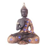 Beautiful Sitting Buddha Idol Statue for Home & Garden Living Room | Healing Spirit Blessing Buddha Statue |Meditating Buddha Statue | Samadhi Buddha Idol-7.5 INCHES (Black)